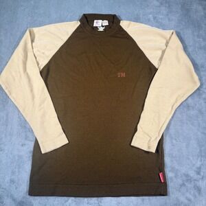 Vintage Toy Machine Skateboards Raglan Sweater Brown Cream Men's Large Y2K